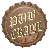 Pub crawl bottle cap logo